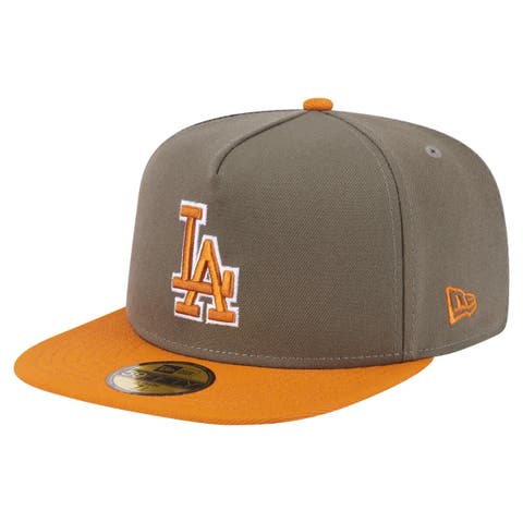 Men's New Era Olive/Orange Los Angeles Dodgers Two-Tone Color Pack A-Frame 59FIFTY Fitted Hat