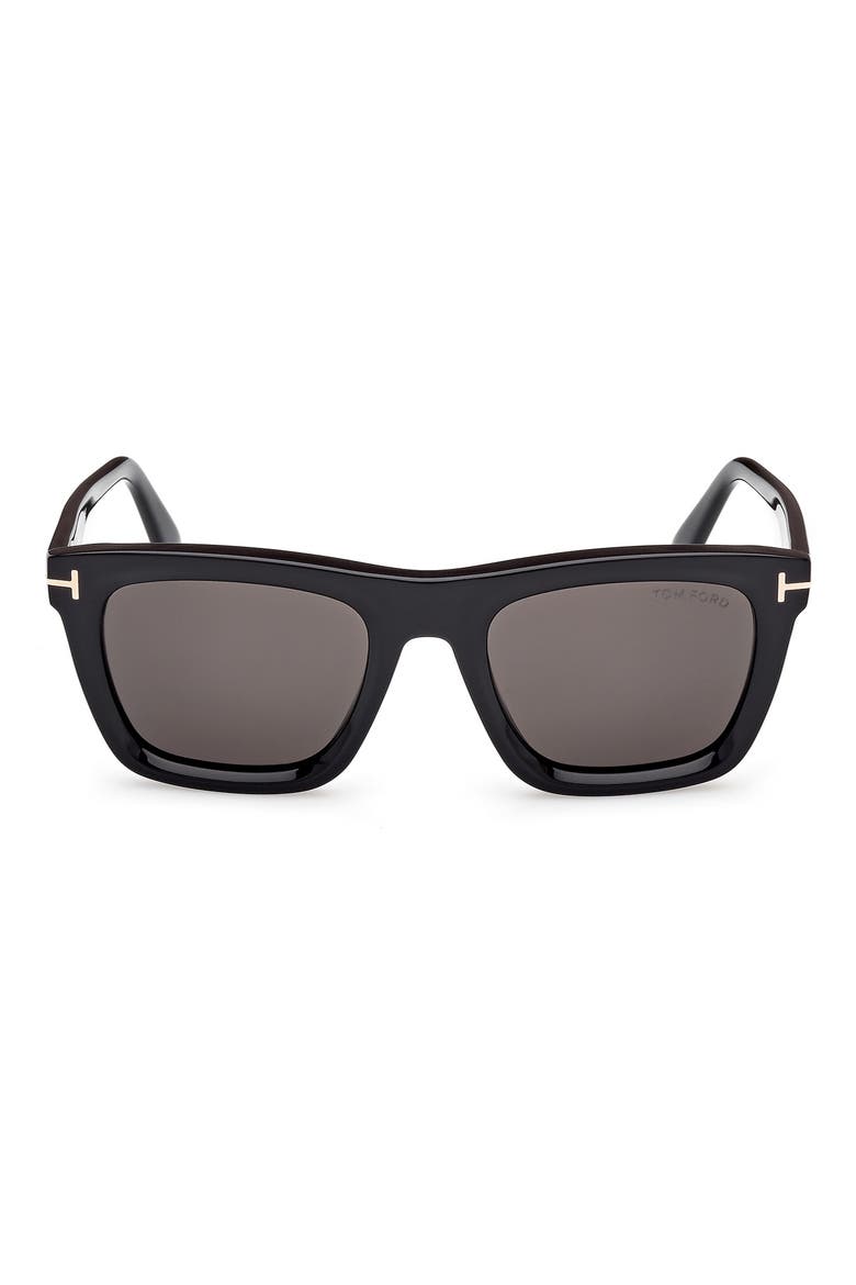 Lelio 53mm Square Sunglasses, Main, color, SHINY BLACK ECO / SMOKE LENSES