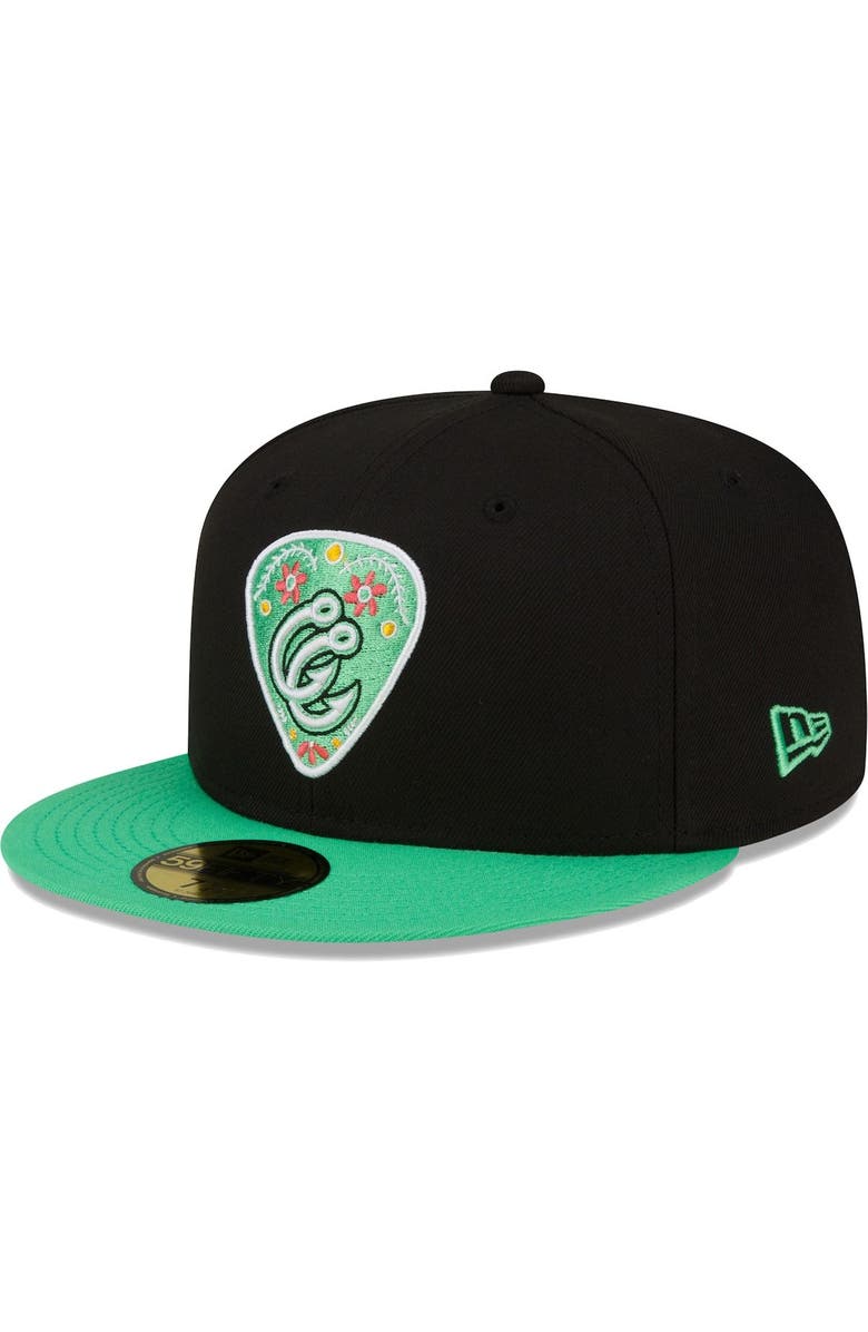 New Era Men's New Era Black/Green Corpus Christi Hooks Copa De La Diversion 59FIFTY Fitted Hat, Alternate, color, Black