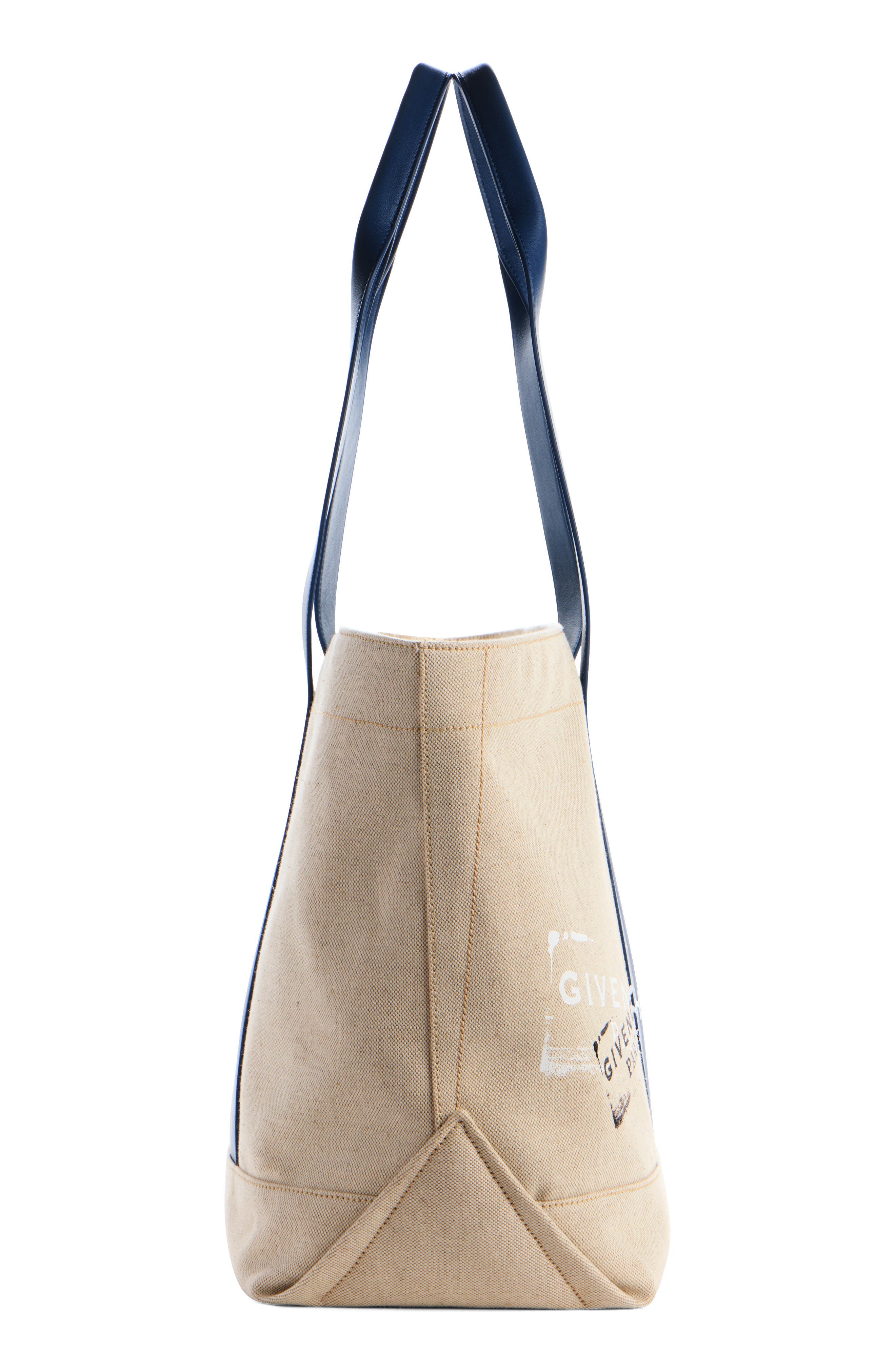 Givenchy Large Canvas & Leather Tote, Alternate, color, Beige/ Blue