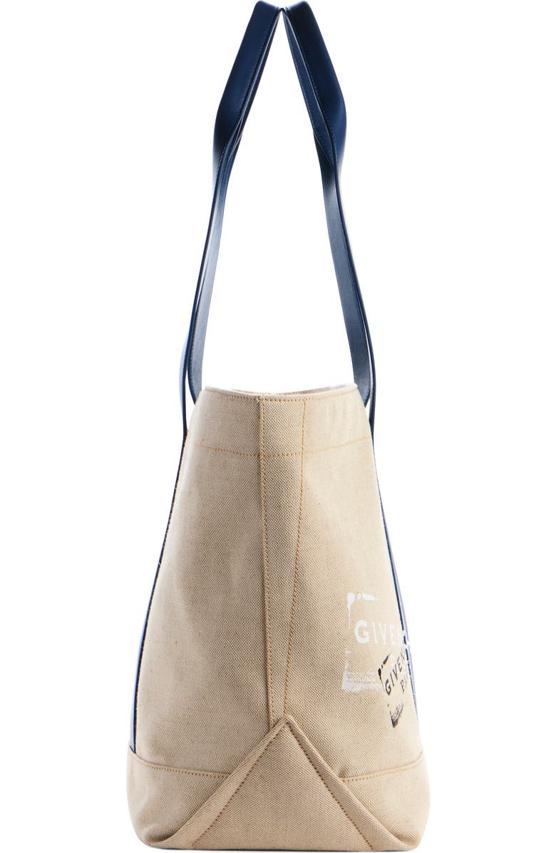 Givenchy Large Canvas & Leather Tote, Alternate, color, Beige/ Blue