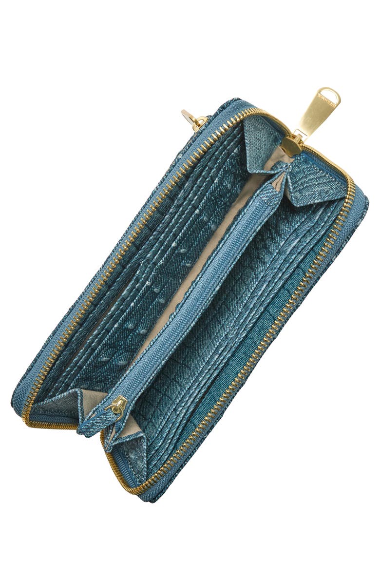 Brahmin Suri Croc Embossed Leather Zip Wallet, Alternate, color, 