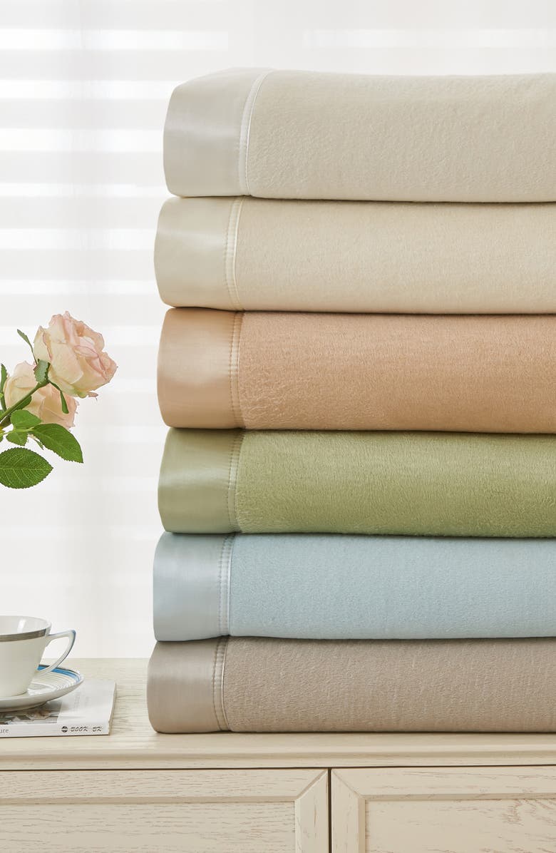 MELANGE HOME Plaza Silk Blanket, Alternate, color, Sage