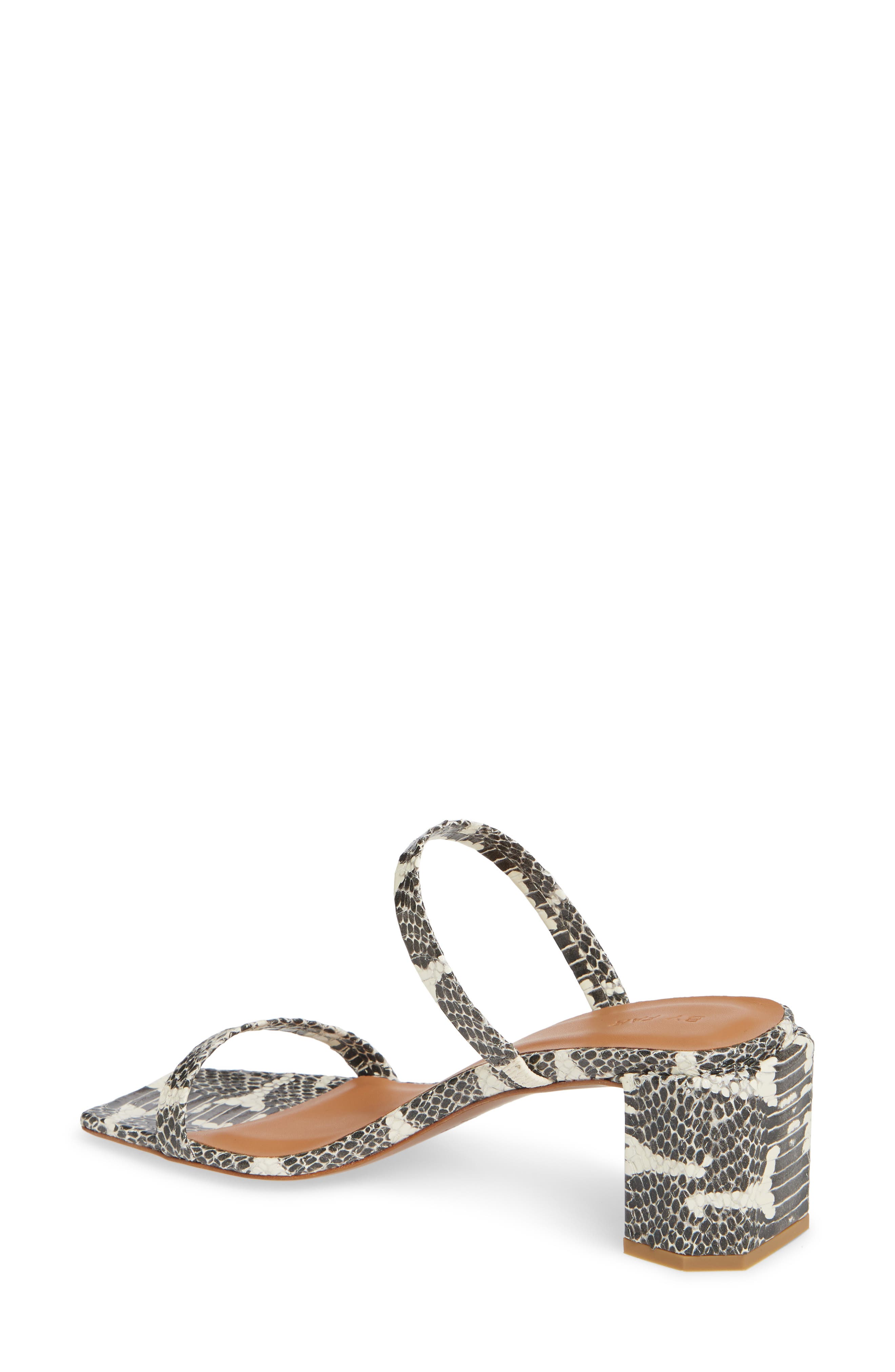 By Far Tanya Snake Embossed Strappy Square Toe Sandal, Alternate, color, 