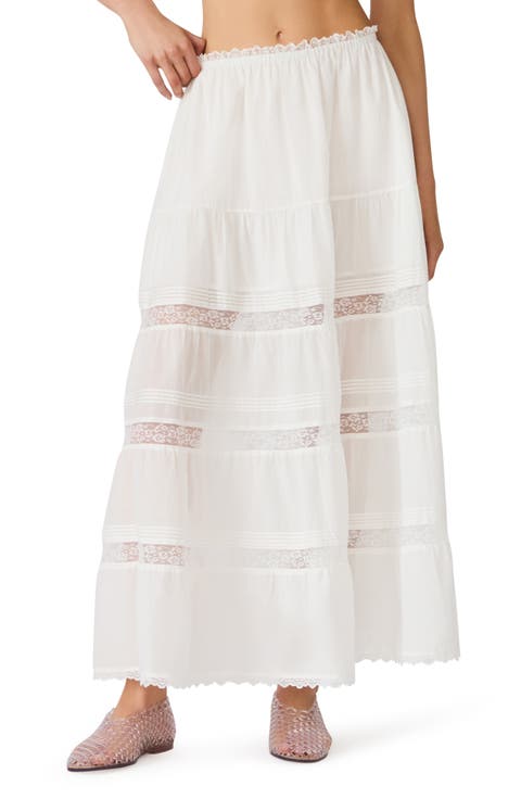 Elisse Lace Detail Cotton Maxi Skirt