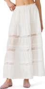 Steve Madden Elisse Lace Detail Cotton Maxi Skirt