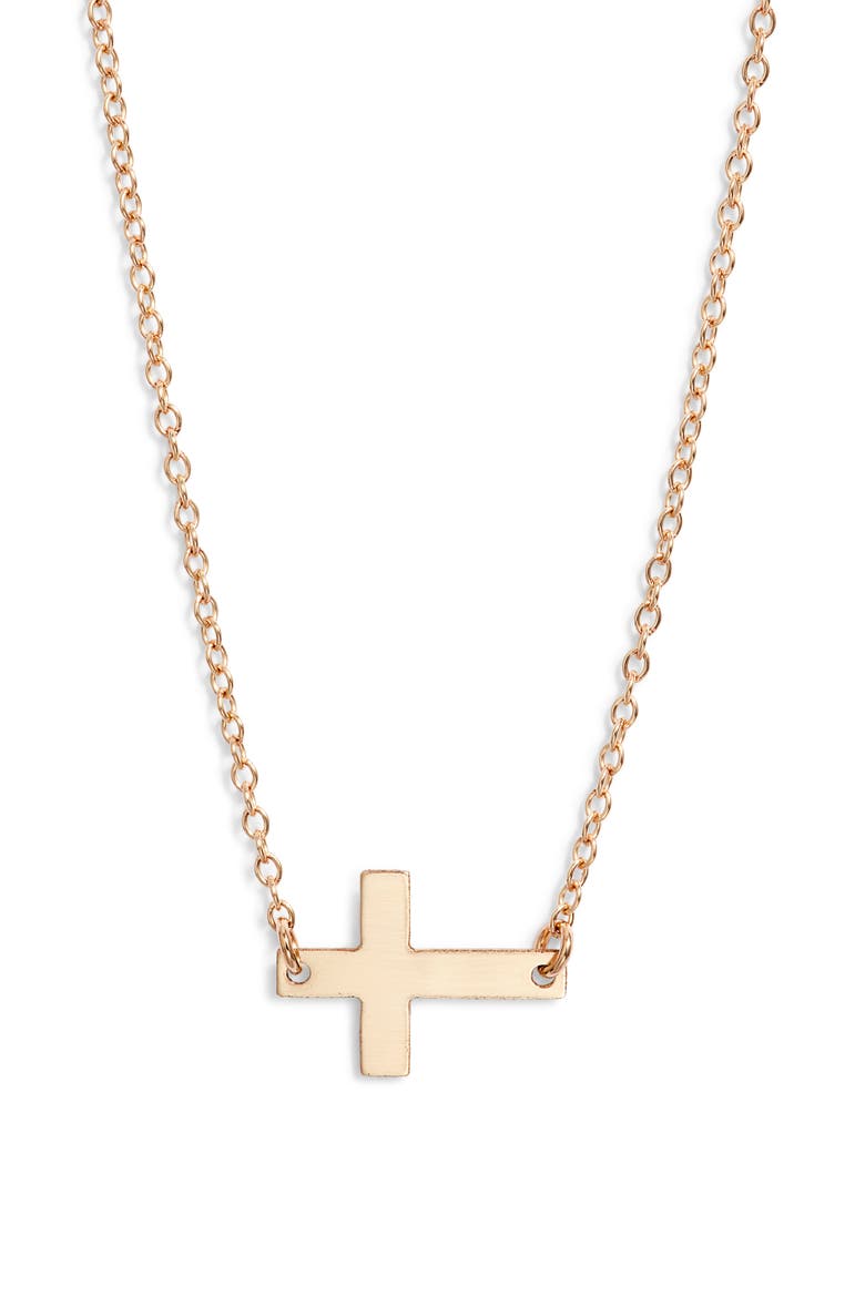 Cross Pendant Necklace, Main, color, GOLD FILL