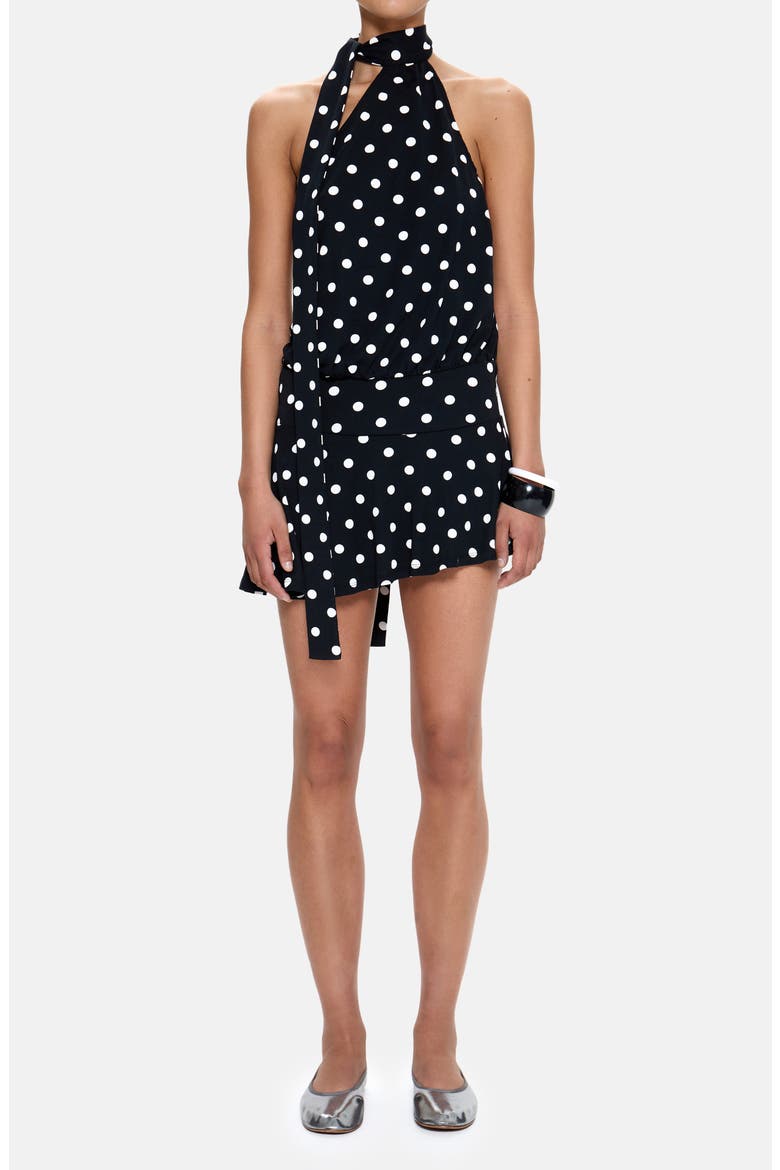ayana backless mini dress in polka black black dress with polka dots Ayana Backless Mini Dress in Polka Black , Cut  Out