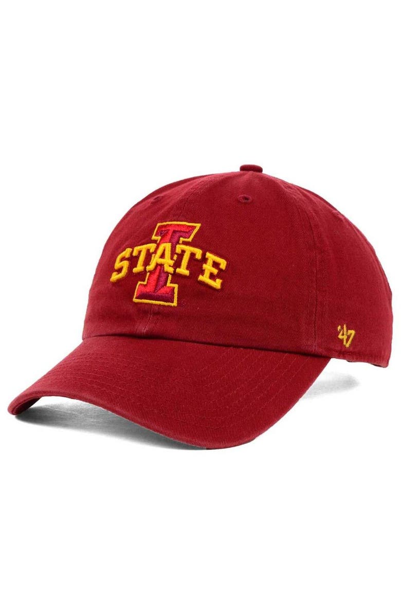 '47 Men's '47 Red Iowa State Cyclones Clean Up Adjustable Hat, Main, color,
