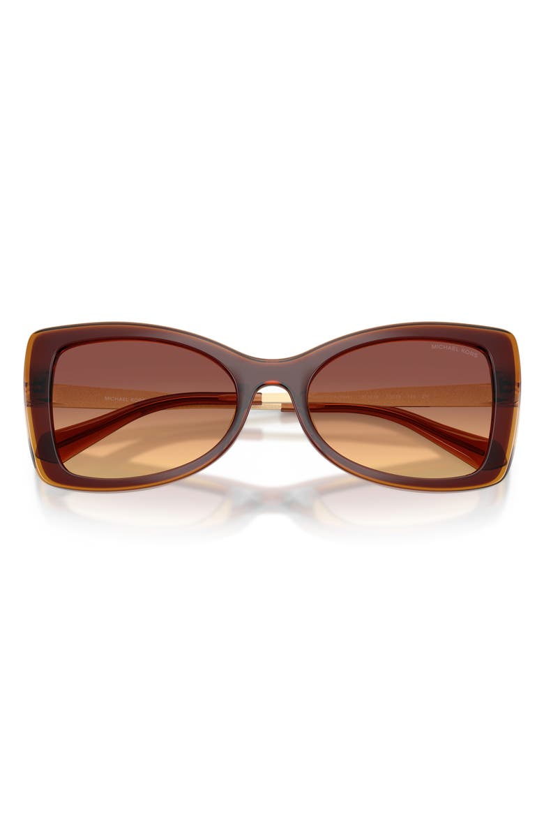 Michael Kors Malaga 53mm Gradient Butterfly Sunglasses, Alternate, color, Dark Brown / Brown Gradient