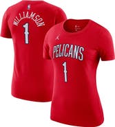 Jordan Brand Women's Jordan Brand Zion Williamson Red New Orleans Pelicans Statement Edition Name & Number T-Shirt