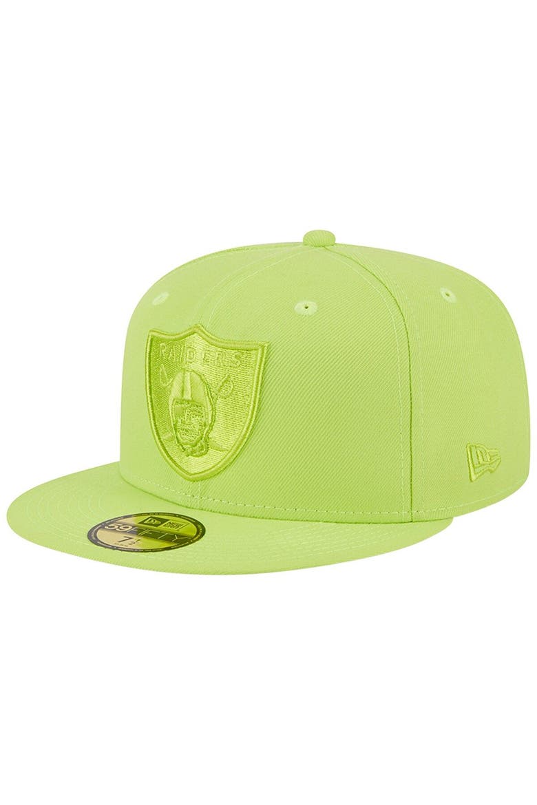Men's New Era Neon Green Las Vegas Raiders Color Pack Brights 59FIFTY Fitted Hat, Main, color, Neon Green