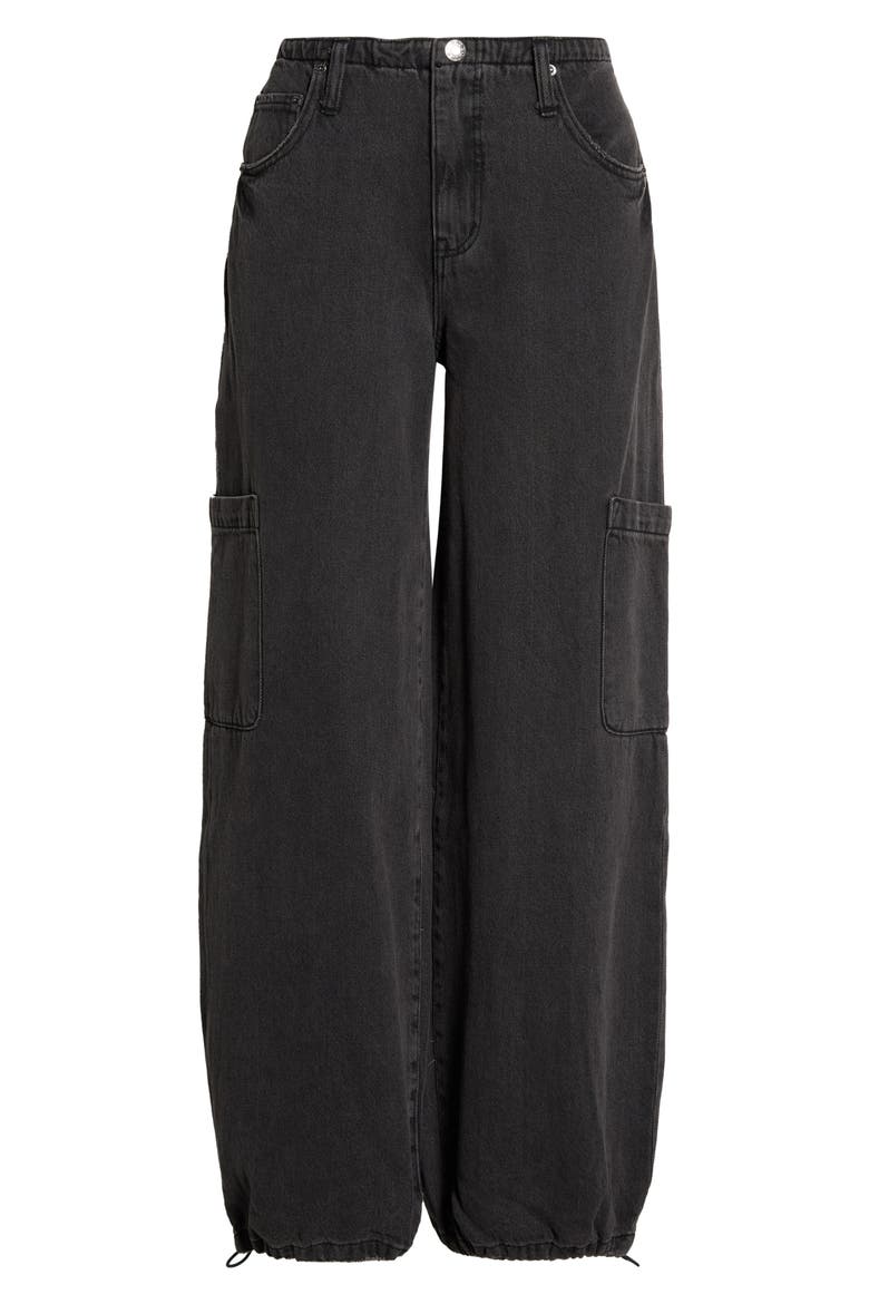 Mirage Drawstring Hem Jeans, Alternate, color, ECLIPSE