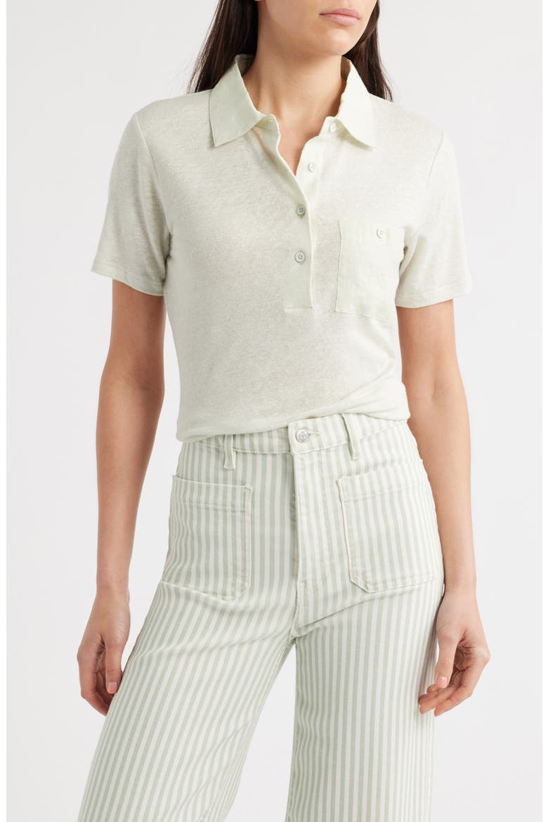 The Caddy Stretch Linen Polo, Main, color, SOFT MINT