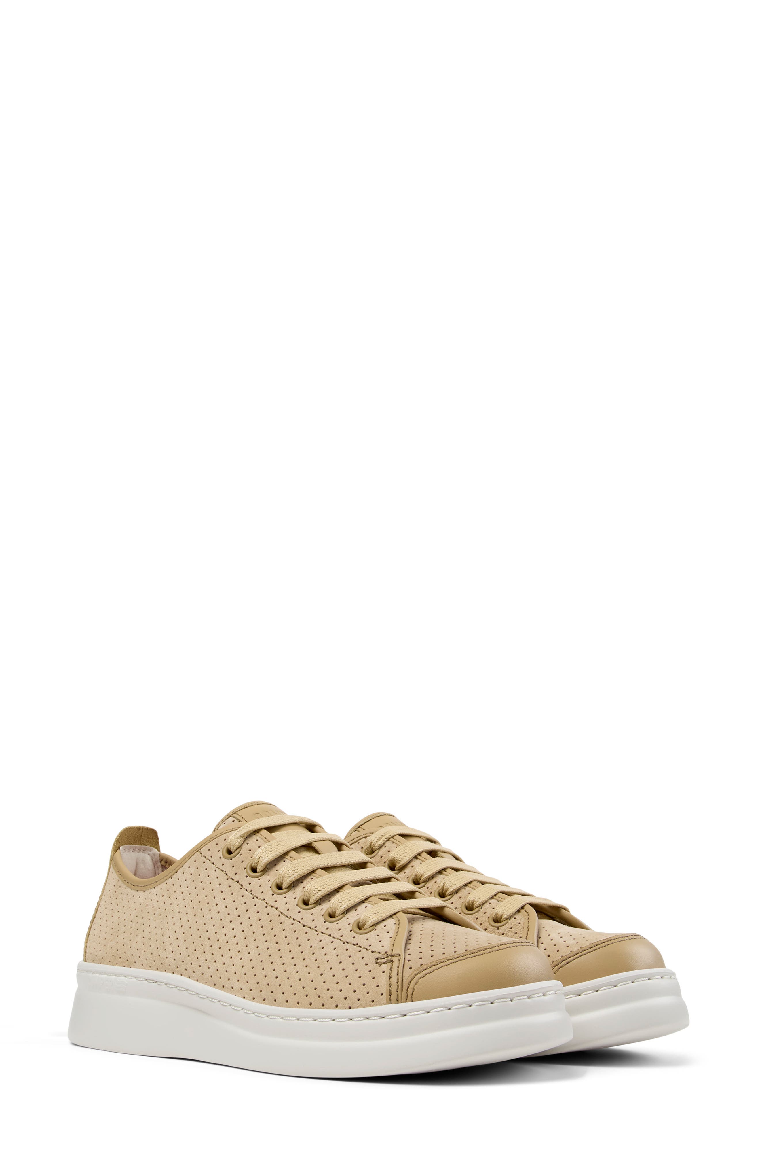 Runner Up Perforated Sneaker, Main, color, MEDIUM BEIGE