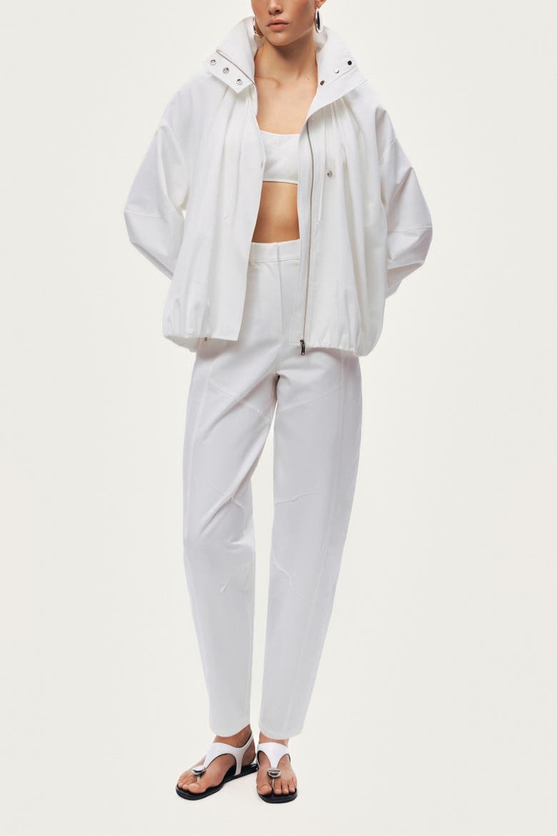 High-Waist Tailored Tapered Pants, Alternate, color, White