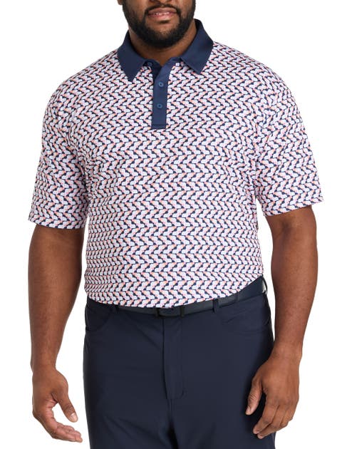 Big & Tall Resort Geometric Print Polo Shirt