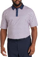 Callaway Big & Tall Resort Geometric Print Polo Shirt