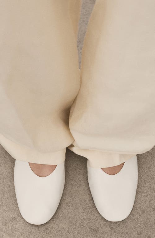 Mango Leather Ballet Flat In Nude