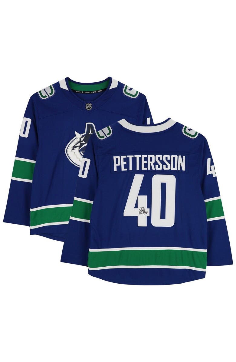 FANATICS AUTHENTIC Elias Pettersson Vancouver Canucks Autographed Blue Fanatics Breakaway Jersey, Main, color, 