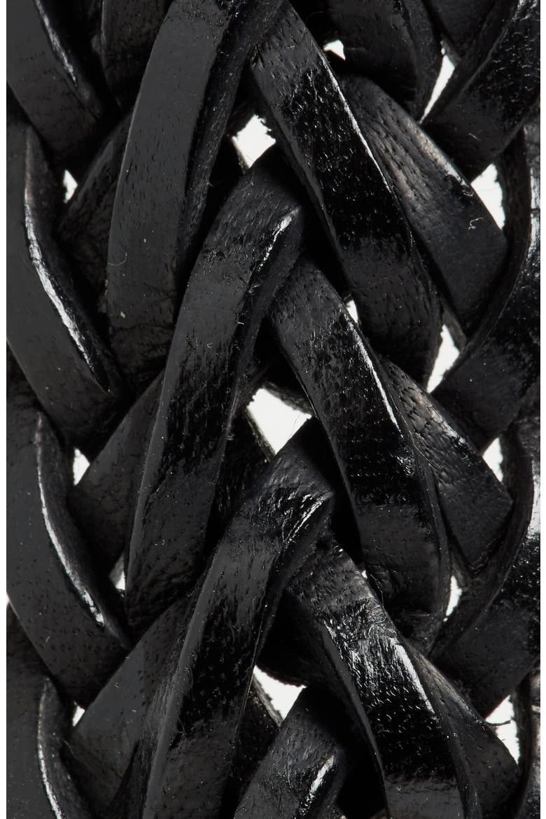 Houston Woven Leather Belt, Alternate, color, BLACK