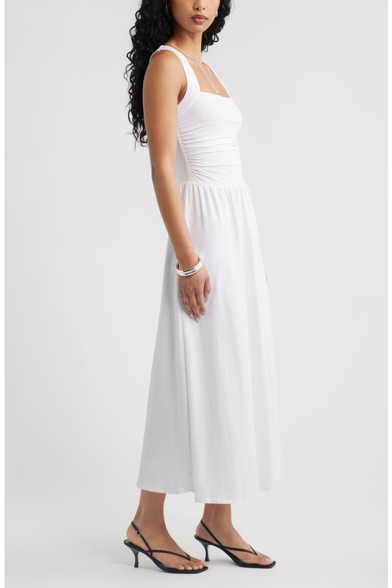 Square Neck Maxi Dress, Alternate, color, WHITE