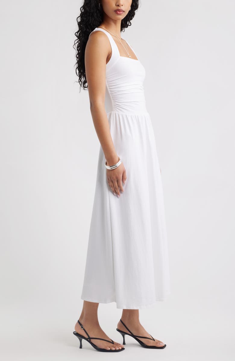 Open Edit Square Neck Maxi Dress, Alternate, color, White