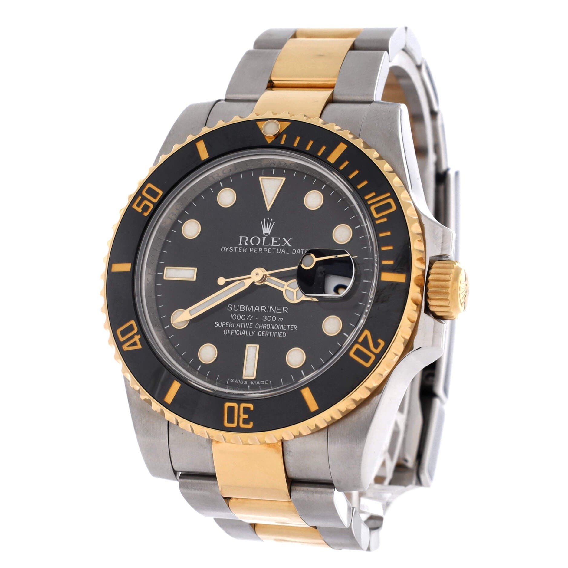 Oyster Perpetual Submariner Automatic Watch Stainless Steel And Cerachrom With Yellow Gold 41, Alternate, color, Metallic Silver