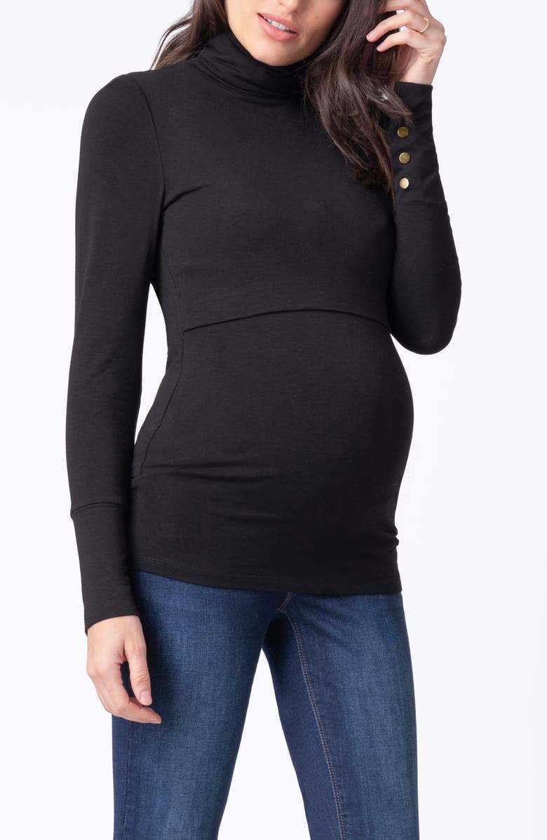 Seraphine Turtleneck Maternity/Nursing Top, Alternate, color, 