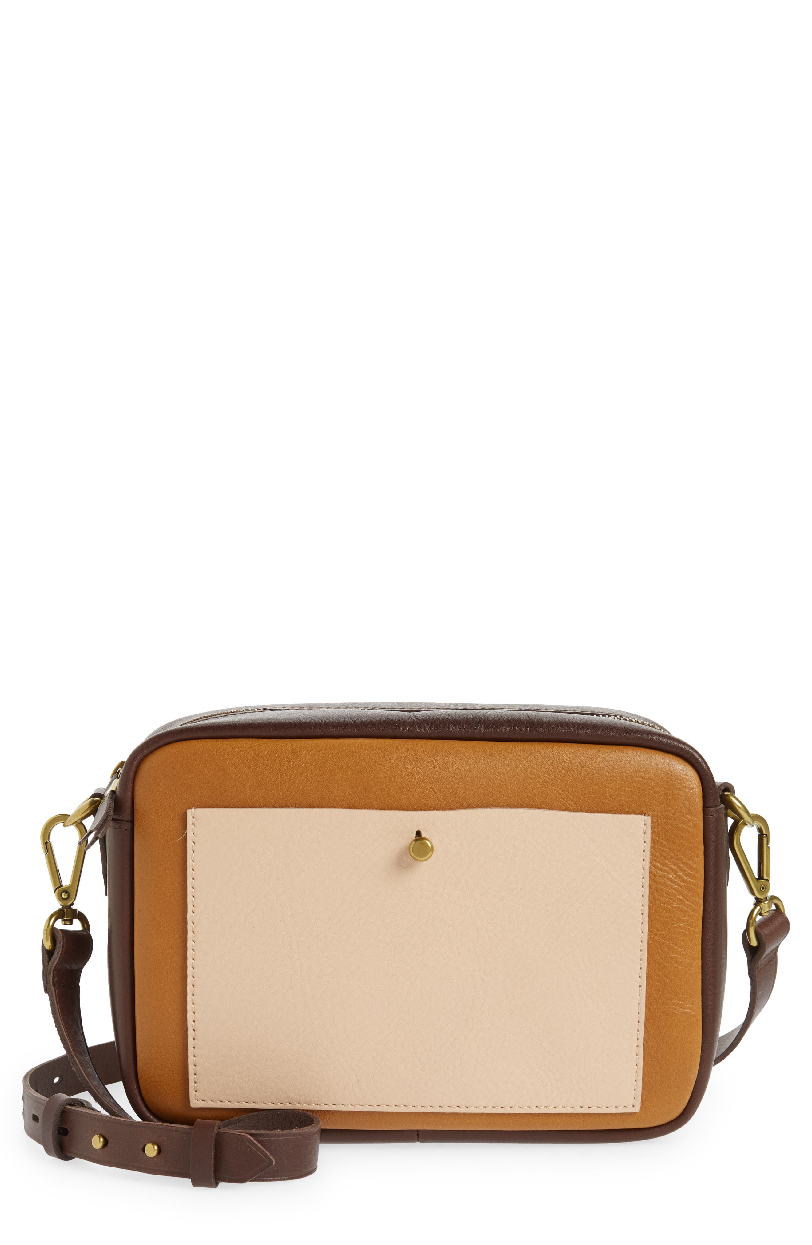 Madewell The Large Transport Colorblock Leather Camera Bag, Main, color, 