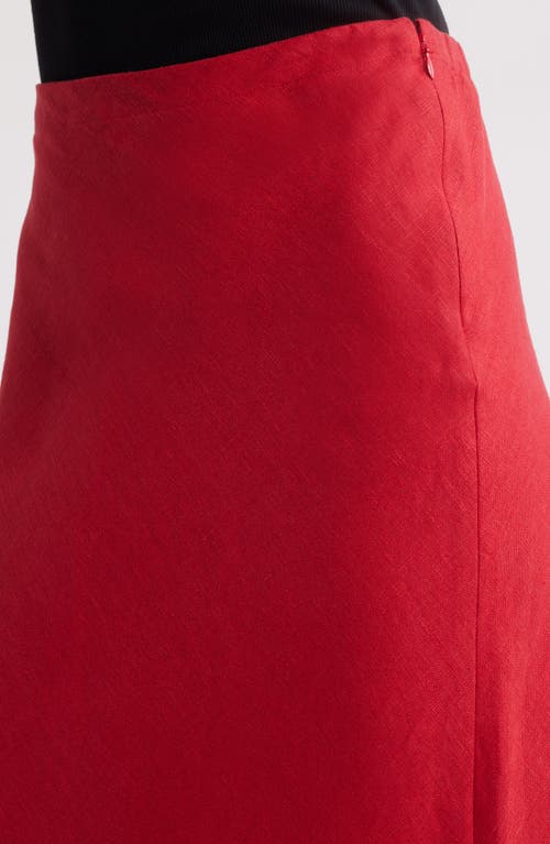Shop Faithfull The Brand Elise Bias Cut Linen Maxi Skirt In Red