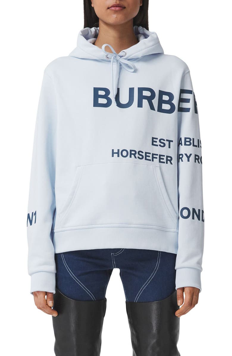 Burberry Poulter Horseferry Print Cotton Hoodie, Main, color, 