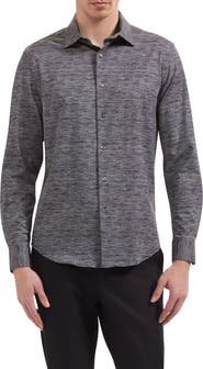 Bugatchi James OoohCotton® Heathered Button-Up Shirt