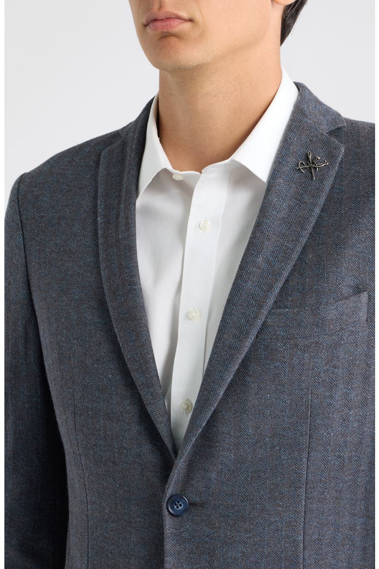 Varick Herringbone Sport Coat, Alternate, color, BLUE