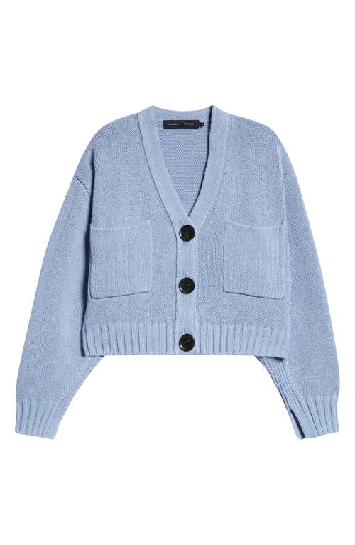 Proenza Schouler Sofia Cropped Cotton Knit Cardigan In Pale Blue