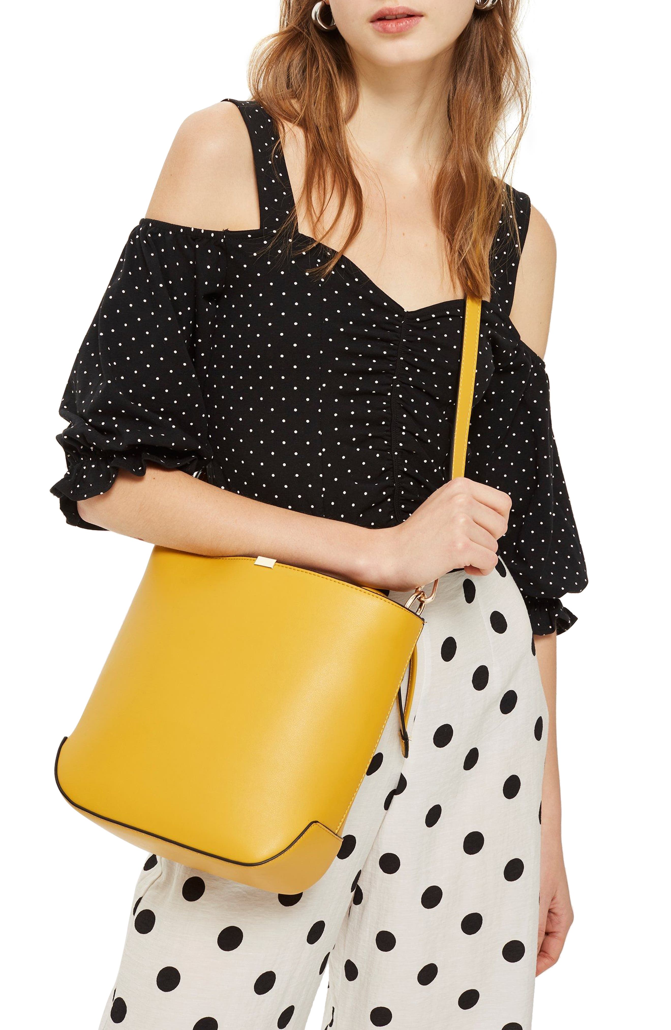 Romy Bucket Shoulder Handbag, Alternate, color, YELLOW MULTI