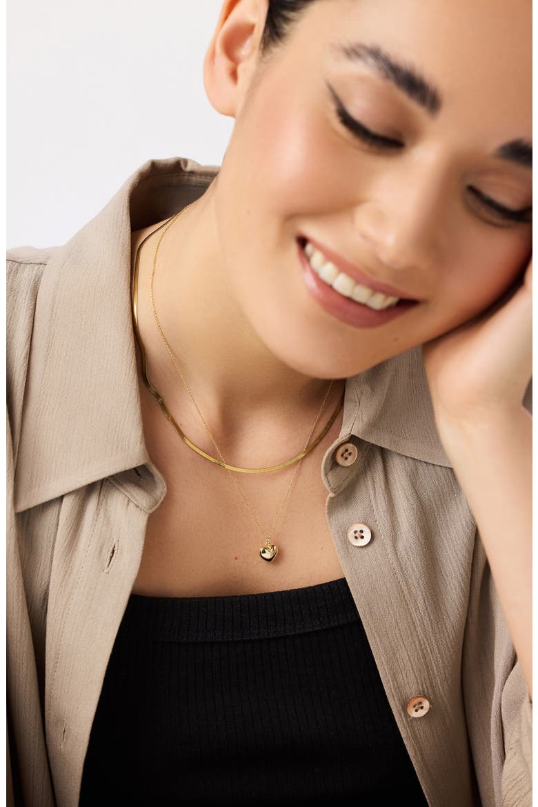 Small Lev Heart Pendant Necklace, Alternate, color, GOLD