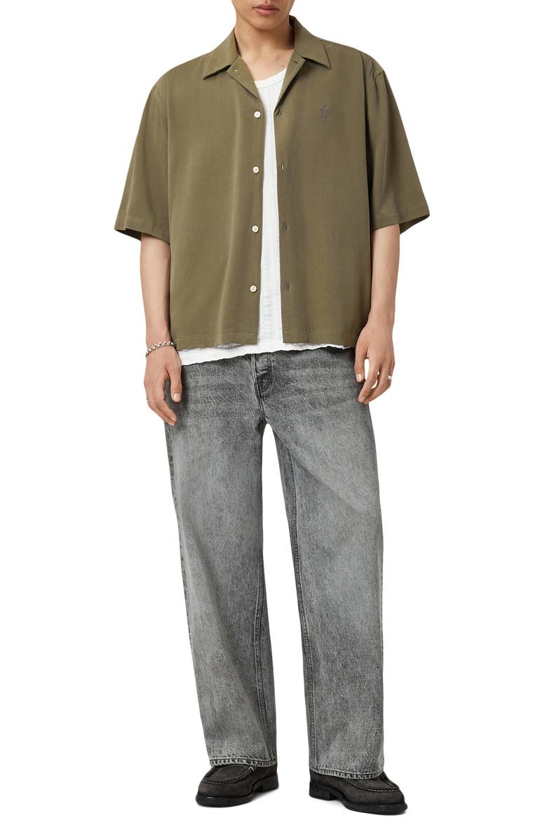 AllSaints Rialto Camp Shirt, Alternate, color, Dusty Green
