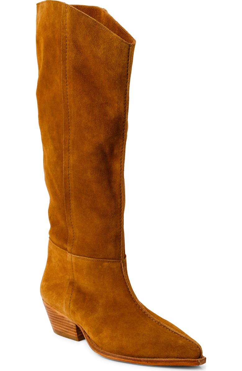 Free People Sway Knee High Boot, Main, color, Burnt Caramel Suede