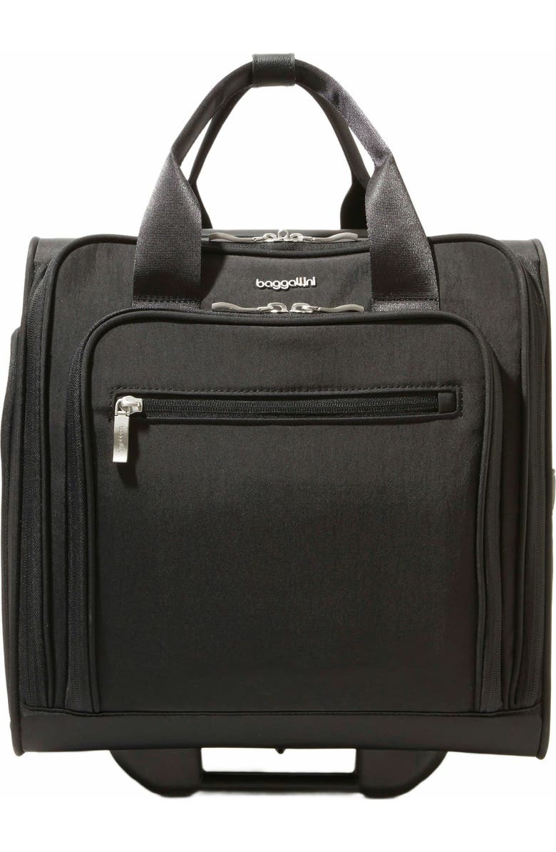 BAGGALLINI 2 Wheel Underseater Carry-On Suitcase, Alternate, color, Black