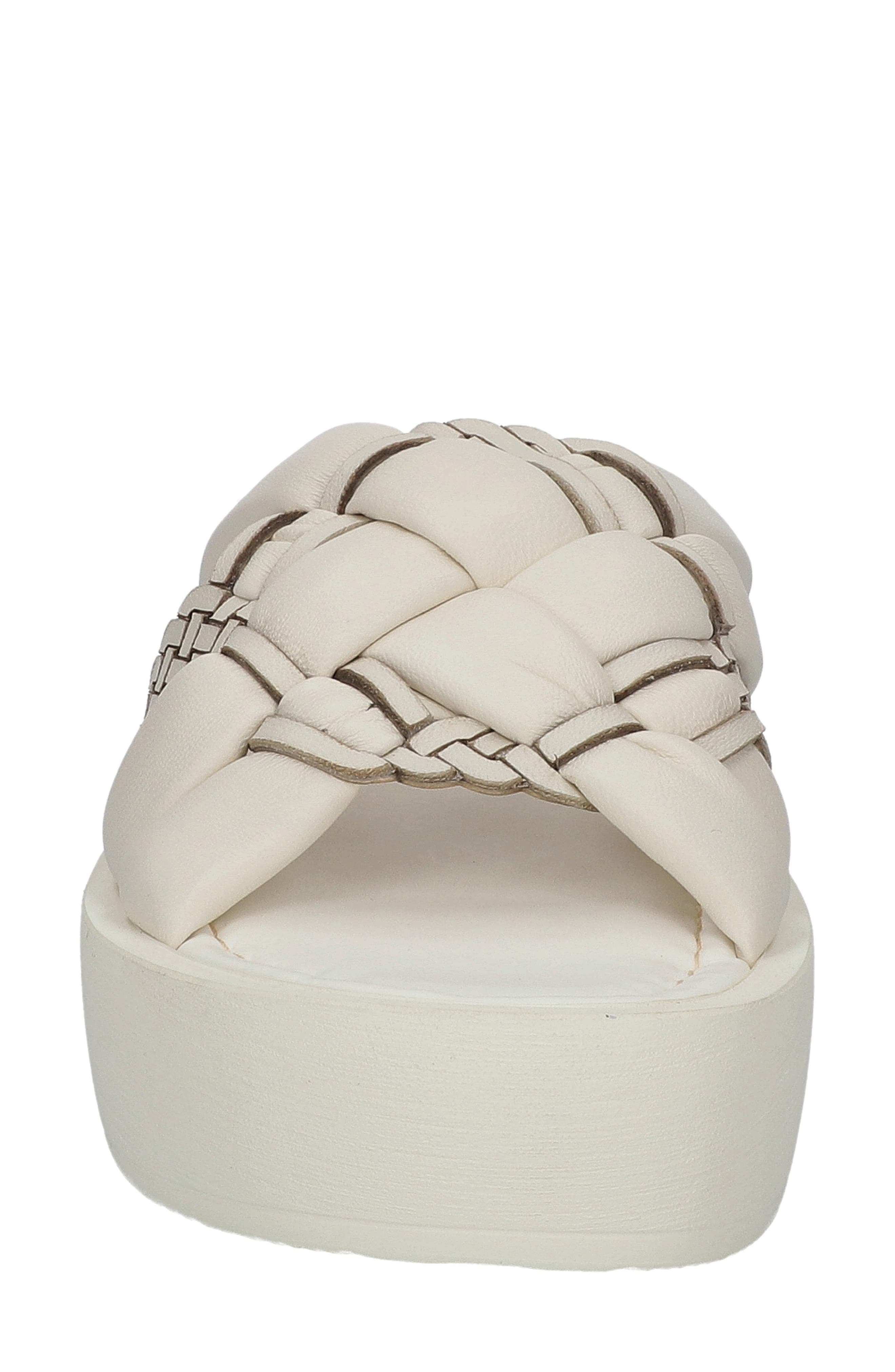 Bella Vita Woven Platform Slide Sandal, Alternate, color, Bone