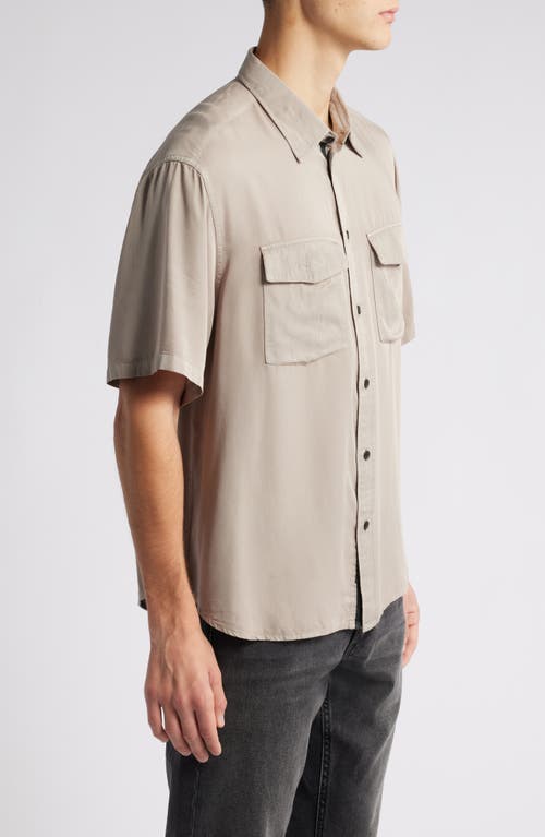 Rag & Bone Matthew Short Sleeve Button-up Shirt In Elephant Grey