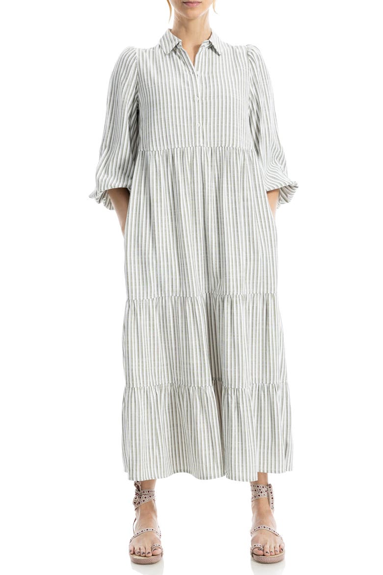 Stripe Tiered Maxi Shirtdress video