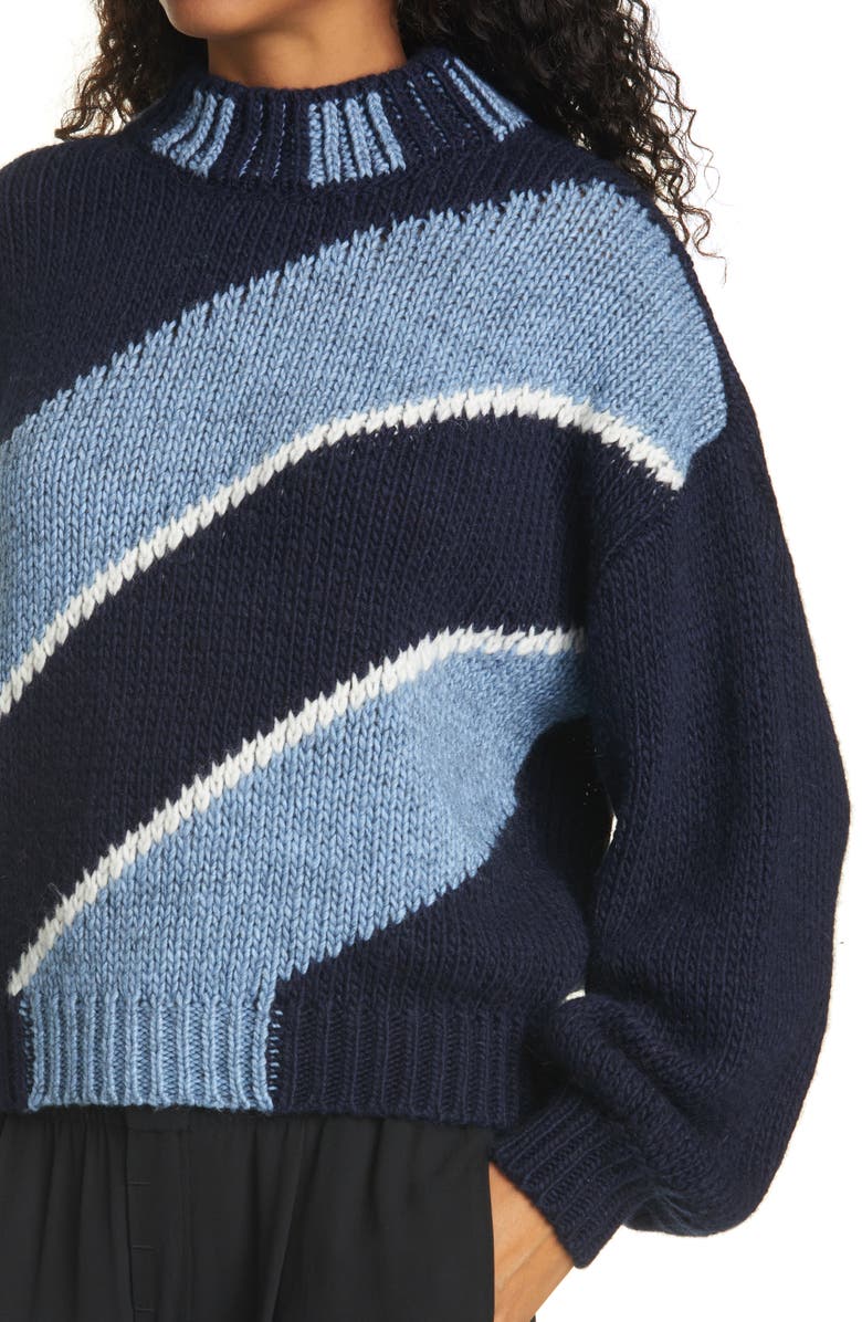 Stine Goya Adonis Balloon Sleeve Diagonal Stripe Sweater, Alternate, color,