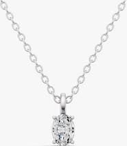 SEREIA OFFICIAL 14K Gold 0.25 ct Lab Grown Oval Cut Diamond Solitaire Pendant