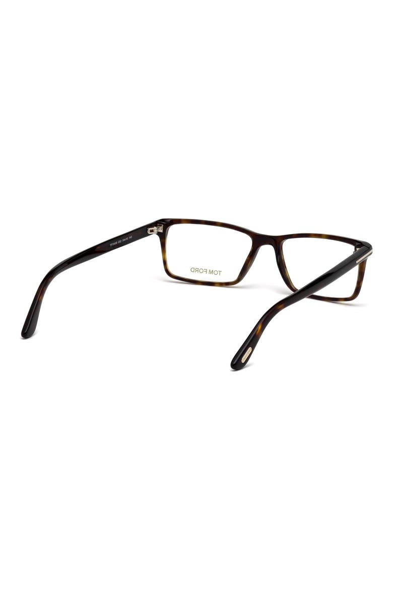 56mm Geometric Optical Glasses, Alternate, color, HAVANA ROSE GOLD / T LOGO