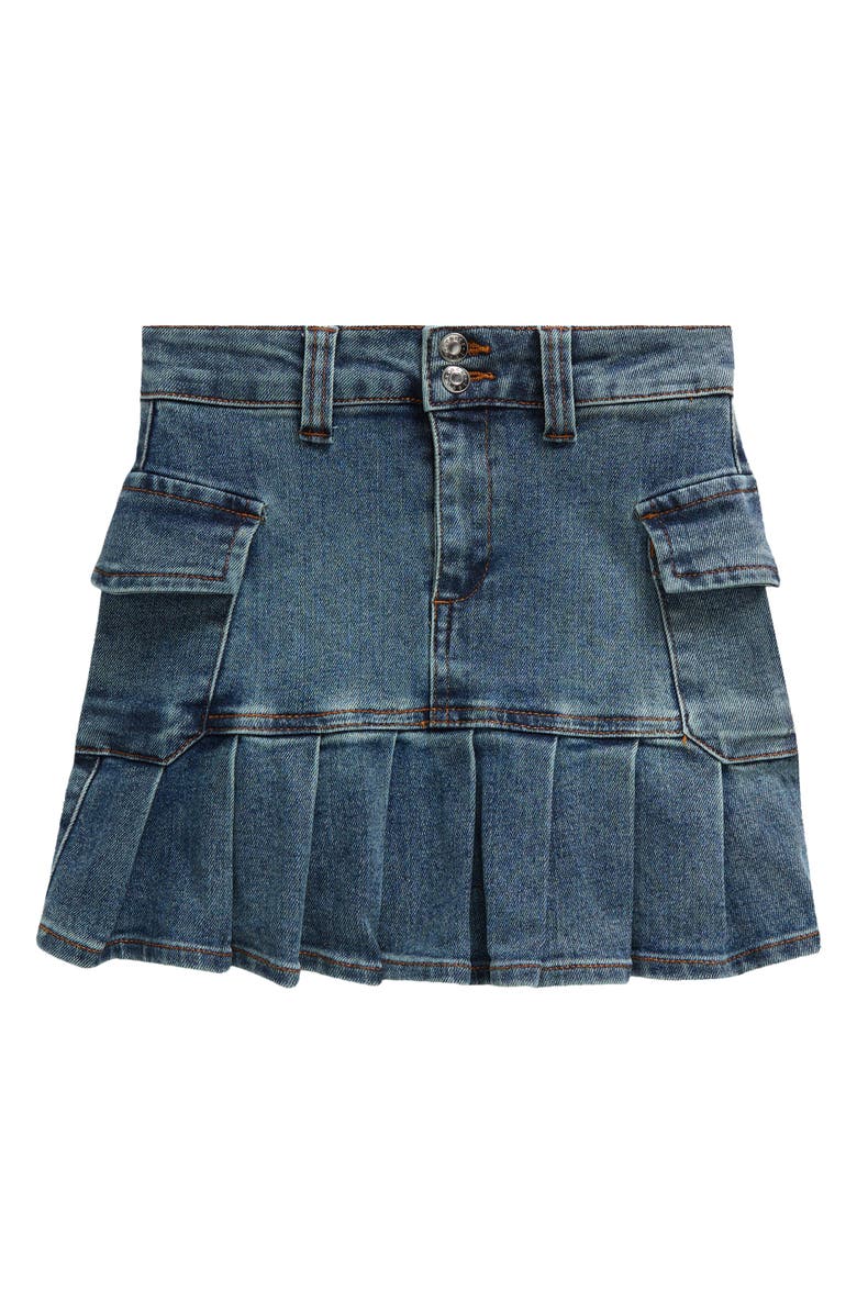 Tractr Kids' Pleated Denim Cargo Skirt, Main, color, 