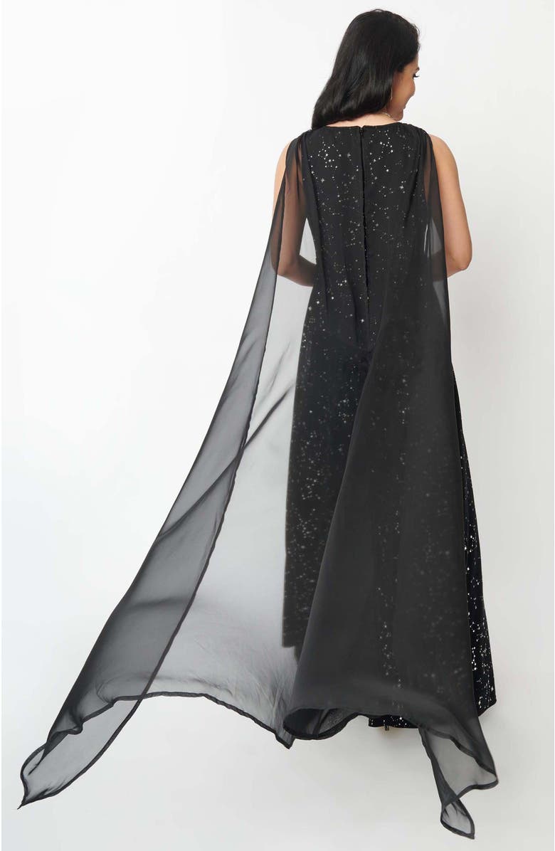 Unique Vintage Velvet Cape Gown, Alternate, color,