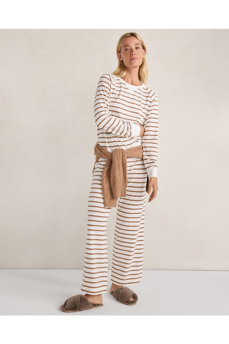 Organic Cotton Jersey Striped Pajama Pants, Main, color, Ivory/Cortado Stripe