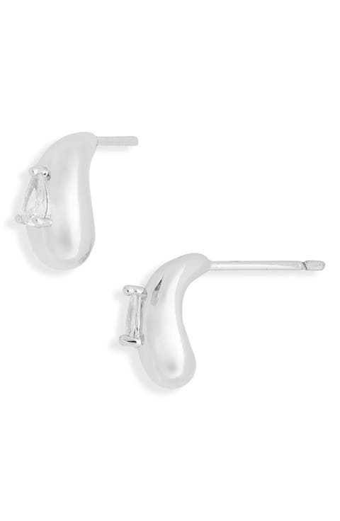 Teardrop Cubic Zirconia Stud Earrings